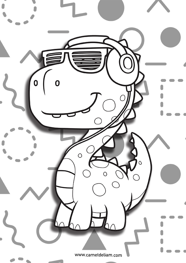 dessin dinosaure,dessin dinosaure facile,dessin dinosaure à imprimer - carnetdeliam.com