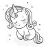 Dessin à colorier licorne-Dessin de licorne à imprimer-Dessin de licorne facile