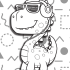 Dinosaure dessin-Dessin dinosaure facile